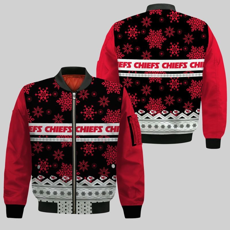 Kansas City Chiefs Christmas Pattern Style Bomber Jacket For Fans