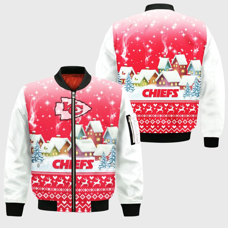 Kansas City Chiefs Christmas Pattern Style Bomber Jacket For Fans