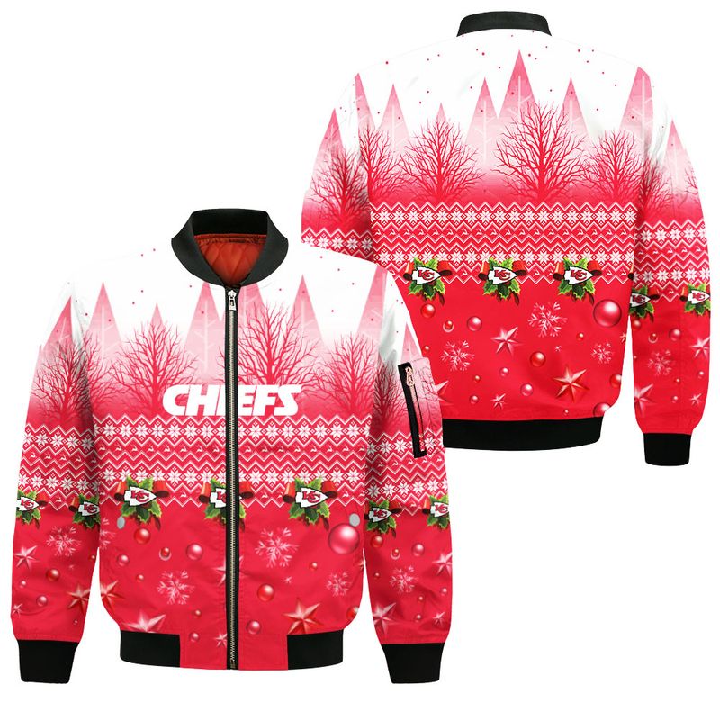 Kansas City Chiefs Christmas Pattern Style Bomber Jacket For Fans