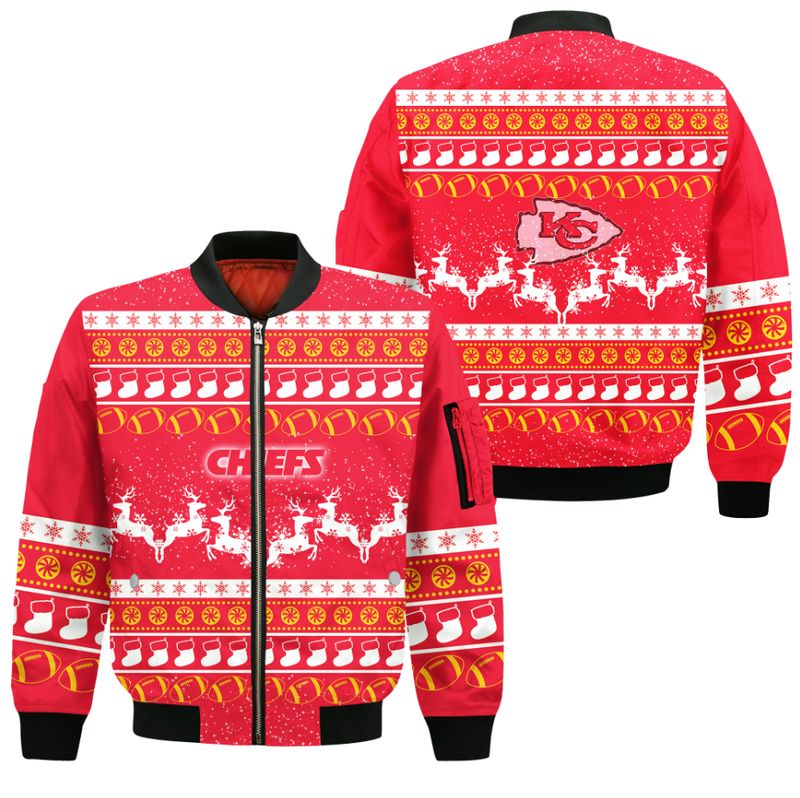 Kansas City Chiefs Christmas Style Bomber Jacket For Fans