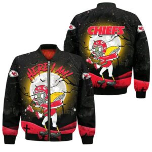 Kansas City Chiefs Football Zombie Halloween Style Bomber Jacket For Fans