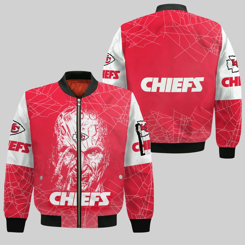 Kansas City Chiefs Freddy Krueger Halloween Style Bomber Jacket For Fans