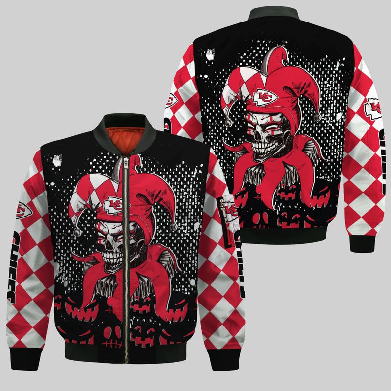 Kansas City Chiefs Halloween Clown Style Bomber Jacket For Fans