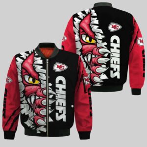 Kansas City Chiefs Halloween Monster Style Bomber Jacket For Fans