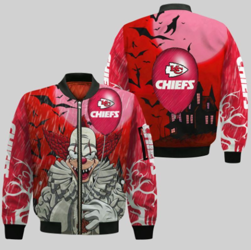 Kansas City Chiefs IT Halloween Style Bomber Jacket For Fans