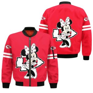 Kansas City Chiefs Minnie Mouse Style Bomber Jacket For Fans