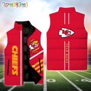 Kansas City Chiefs NFL Style Sleeveless Puffer Jacket For Fans