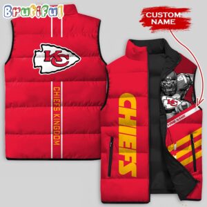 Kansas City Chiefs NFL Style Sleeveless Puffer Jacket For Fans