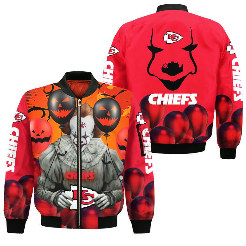 Kansas City Chiefs Pennywise the Dancing Clown IT Hallowen Style Bomber Jacket For Fans