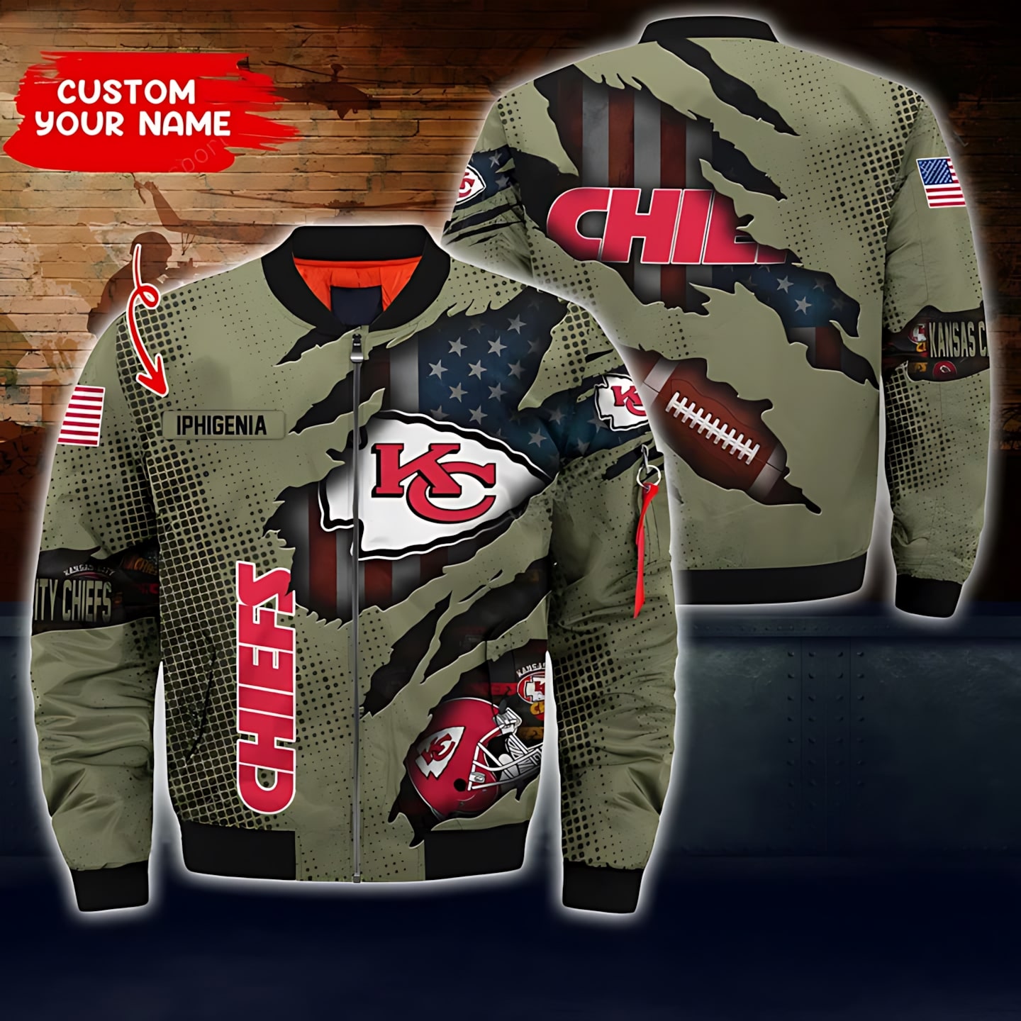 Kansas City Chiefs Style Bomber Jacket For Fans
