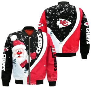Kansas City Chiefs Xmas Santa Claus Style Bomber Jacket For Fans