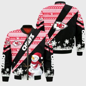 Kansas City Chiefs Xmas Snowman Style Bomber Jacket For Fans