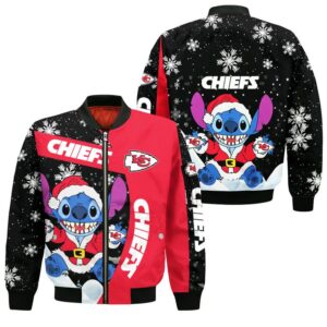Kansas City Chiefs Xmas Stitch Style Bomber Jacket For Fans