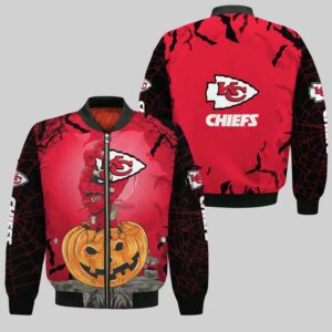 Kansas City Chiefs Zombies Hand Halloween Style Bomber Jacket For Fans