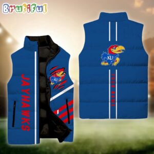 Kansas Jayhawks NCAA Style Sleeveless Puffer Jacket For Fans