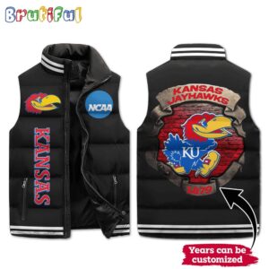 Kansas Jayhawks NCAA Style Sleeveless Puffer Jacket For Fans