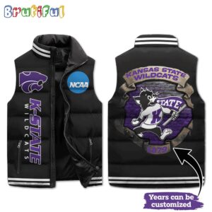 Kansas State Wildcats NCAA Style Sleeveless Puffer Jacket For Fans