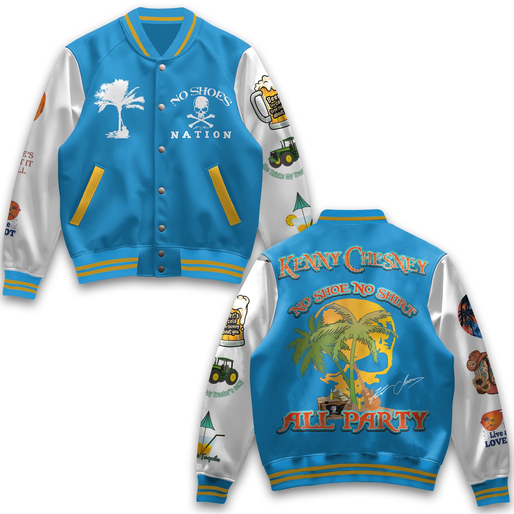 Kenny Chesney Music Style Baseball Jacket For Fans