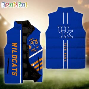 Kentucky Wildcats NCAA Style Sleeveless Puffer Jacket For Fans