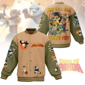 Kung Fu Panda Cartoon Style Baseball Jacket For Fans