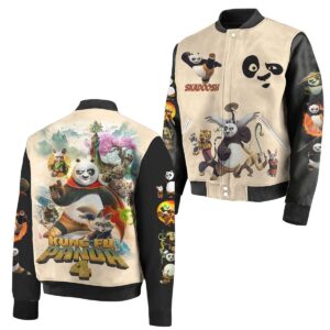 Kung Fu Panda Cartoon Style Baseball Jacket For Fans