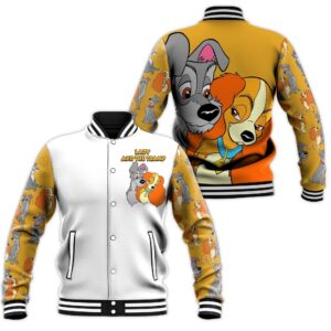 Lady And The Tramp Cartoon Style Baseball Jacket For Fans