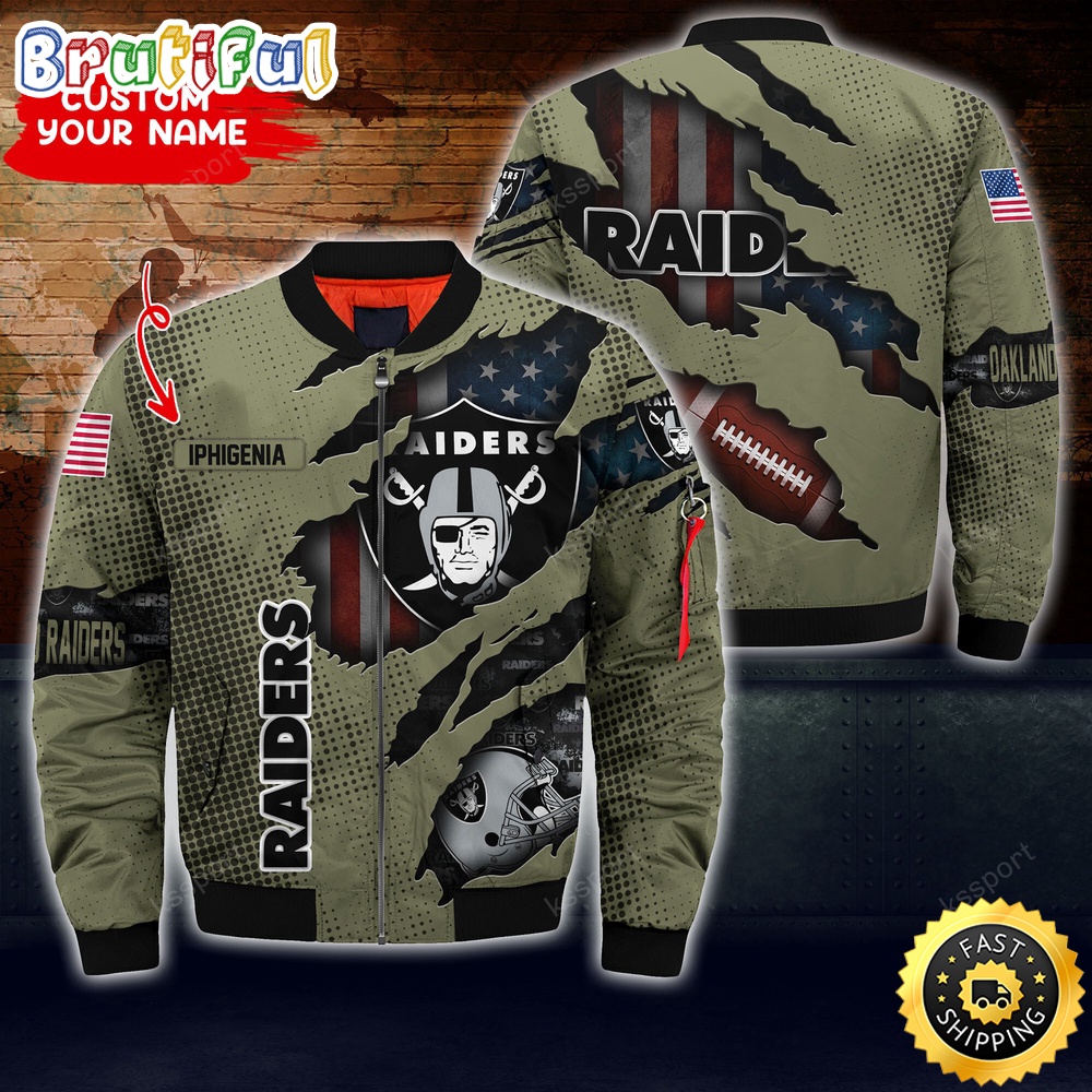 Las Vegas Raiders NFL Style Bomber Jacket For Fans