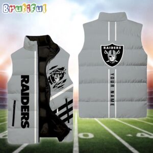 Las Vegas Raiders NFL Style Sleeveless Puffer Jacket For Fans