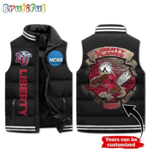 Liberty Flames NCAA Style Sleeveless Puffer Jacket For Fans