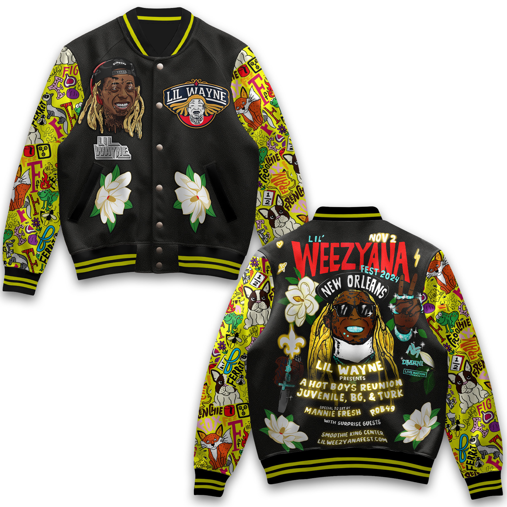 Lil Wayne Music Style Baseball Jacket For Fans