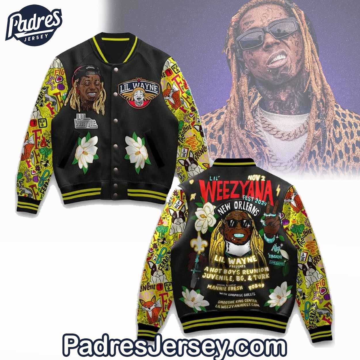 Lil Wayne Music Style Baseball Jacket For Fans