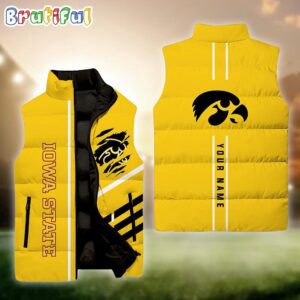 lowa State Cyclones NCAA Style Sleeveless Puffer Jacket For Fans