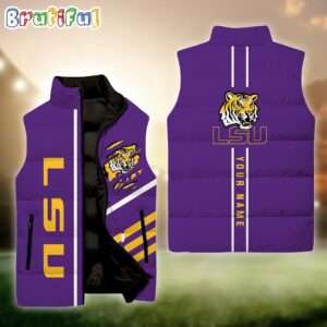 LSU Tigers NCAA Style Sleeveless Puffer Jacket For Fans