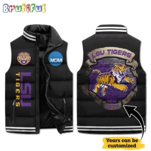 LSU Tigers NCAA Style Sleeveless Puffer Jacket For Fans