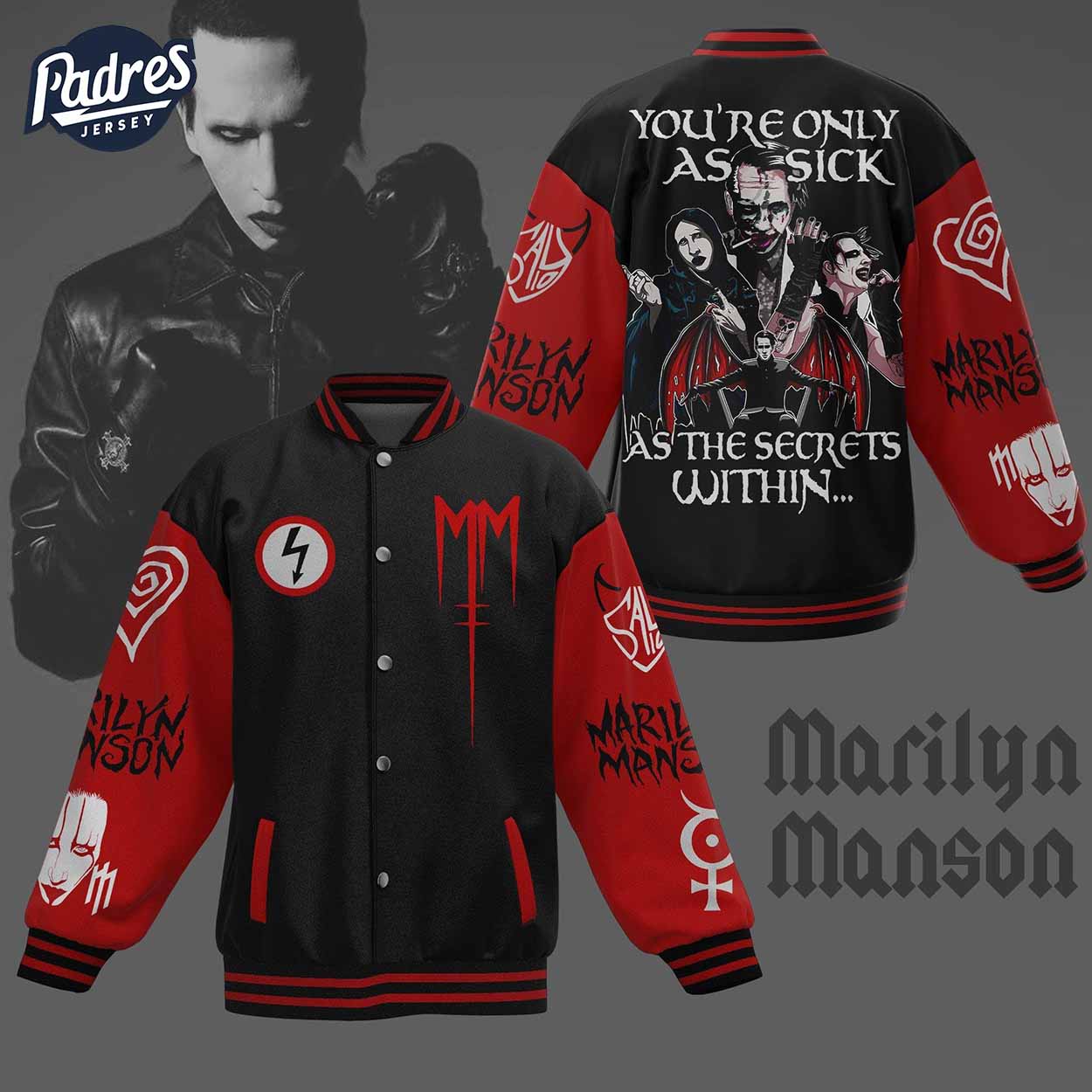 Marilyn Manson Music Style Baseball Jacket For Fans