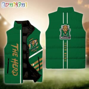 Marshall Thundering Herd NCAA Style Sleeveless Puffer Jacket For Fans