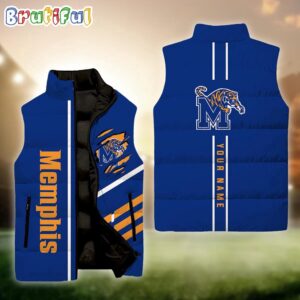 Memphis Tigers NCAA Style Sleeveless Puffer Jacket For Fans