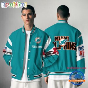 Miami Dolphins NFL Style Baseball Jacket For Fans