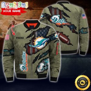 Miami Dolphins NFL Style Bomber Jacket For Fans