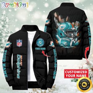Miami Dolphins NFL Style Puffer Jacket For Fans