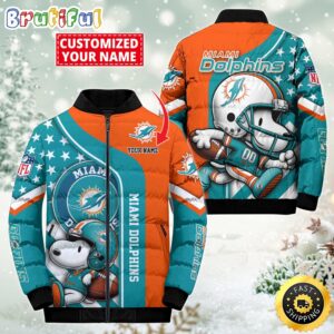 Miami Dolphins NFL Style Puffer Jacket For Fans