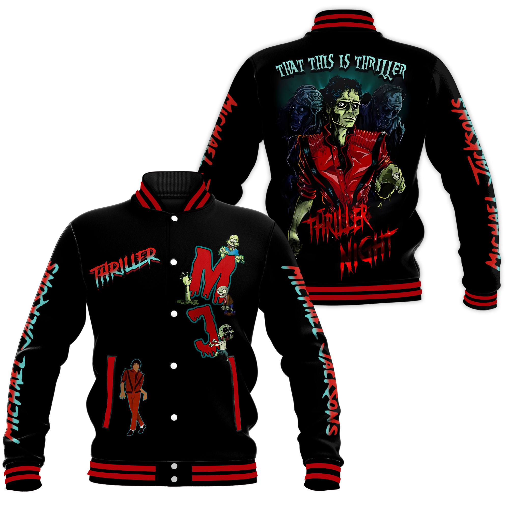 Michael Jackson Music Style Baseball Jacket For Fans