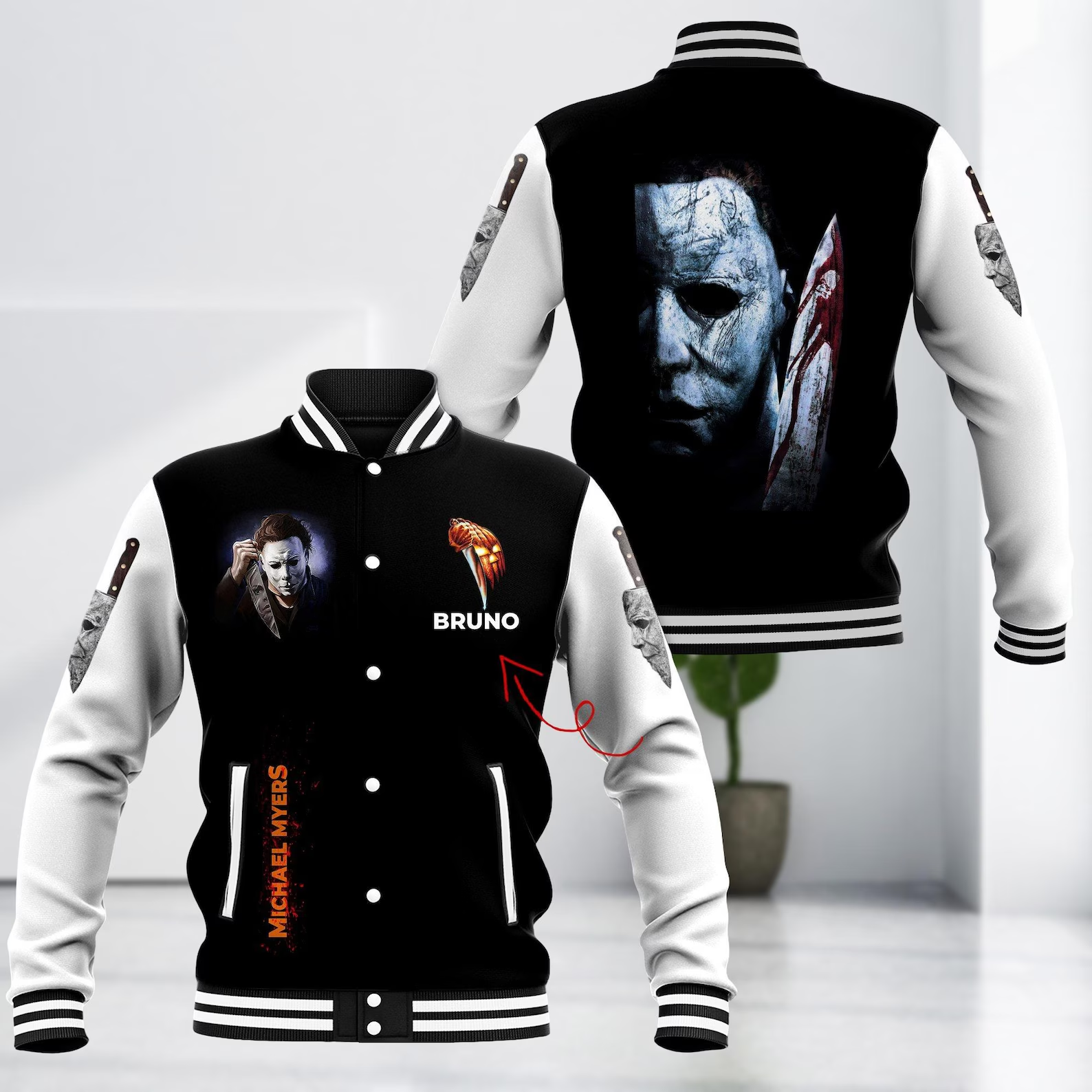 Michael Myers Movies Style Baseball Jacket For Fans