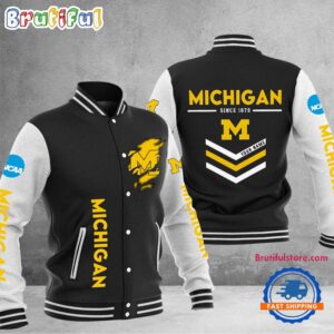 Michigan Wolverines NCAA Style Baseball Jacket For Fans