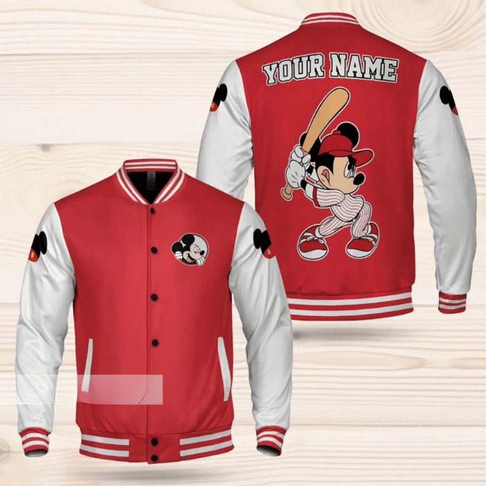 Mickey Mouse Cartoon Style Baseball Jacket For Fans