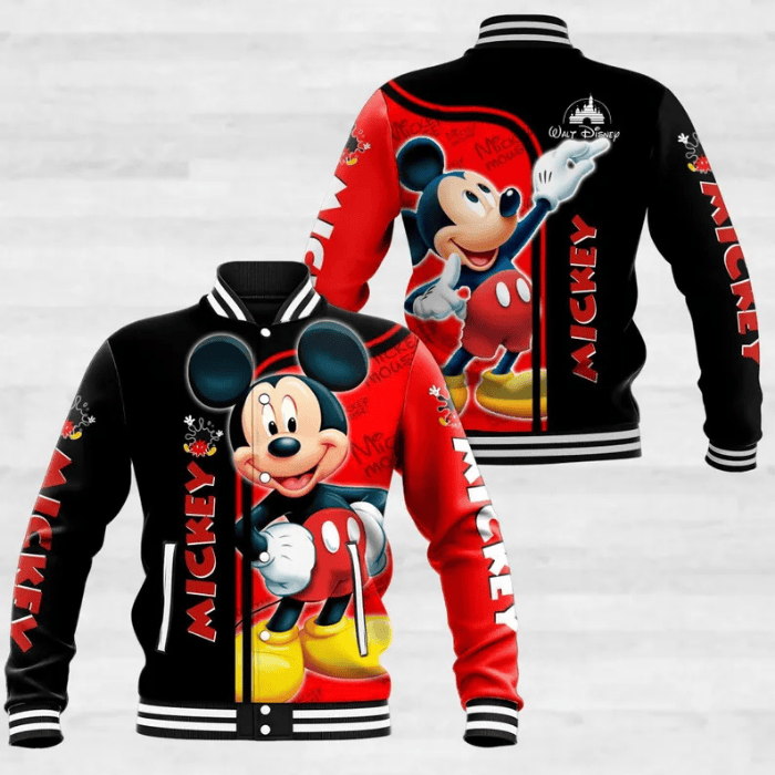 Mickey Mouse Cartoon Style Baseball Jacket For Fans
