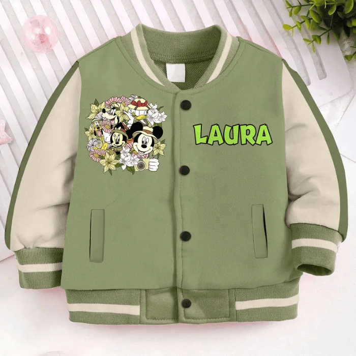 Mickey Mouse Cartoon Style Baseball Jacket For Fans