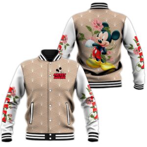 Mickey Mouse Cartoon Style Baseball Jacket For Fans