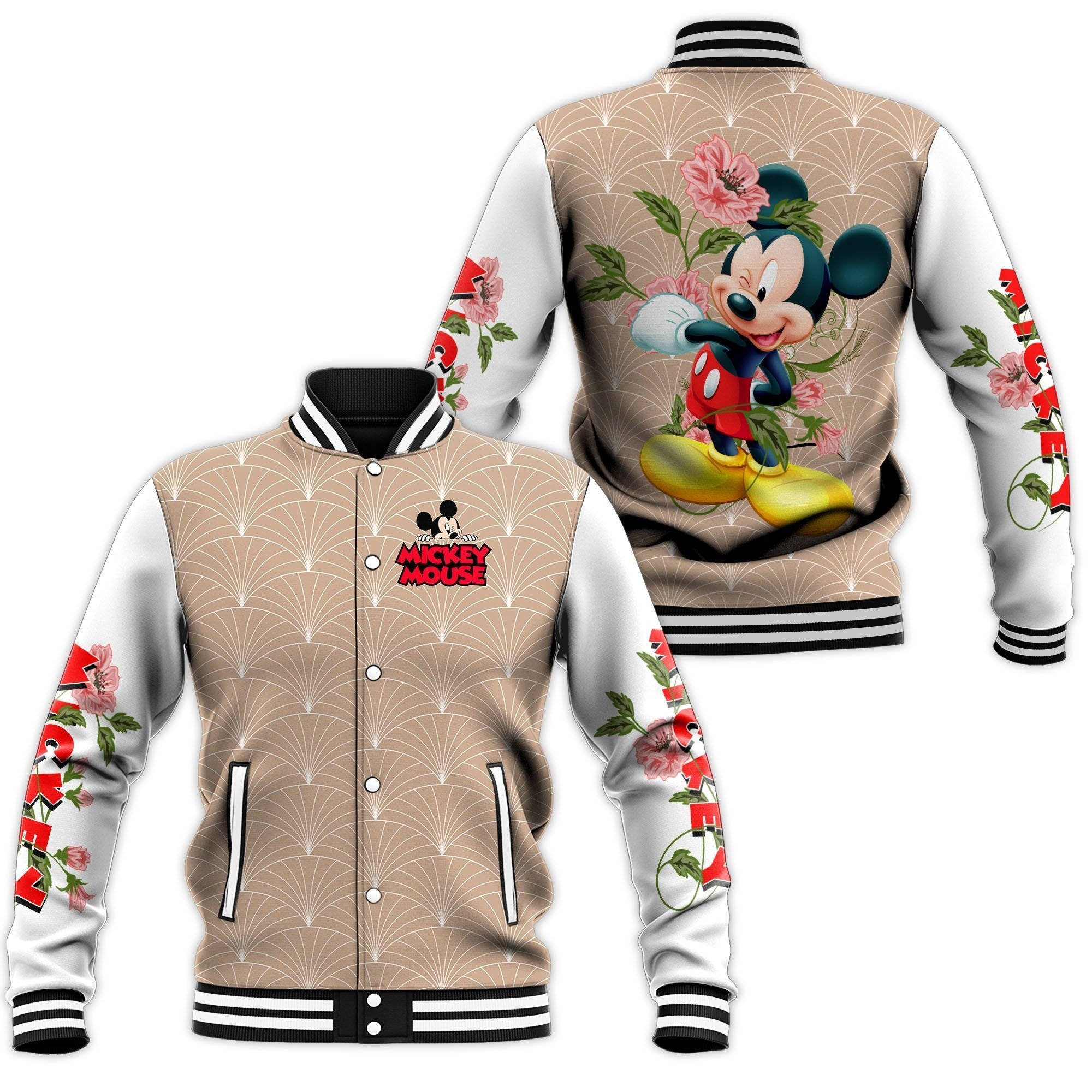 Mickey Mouse Cartoon Style Baseball Jacket For Fans