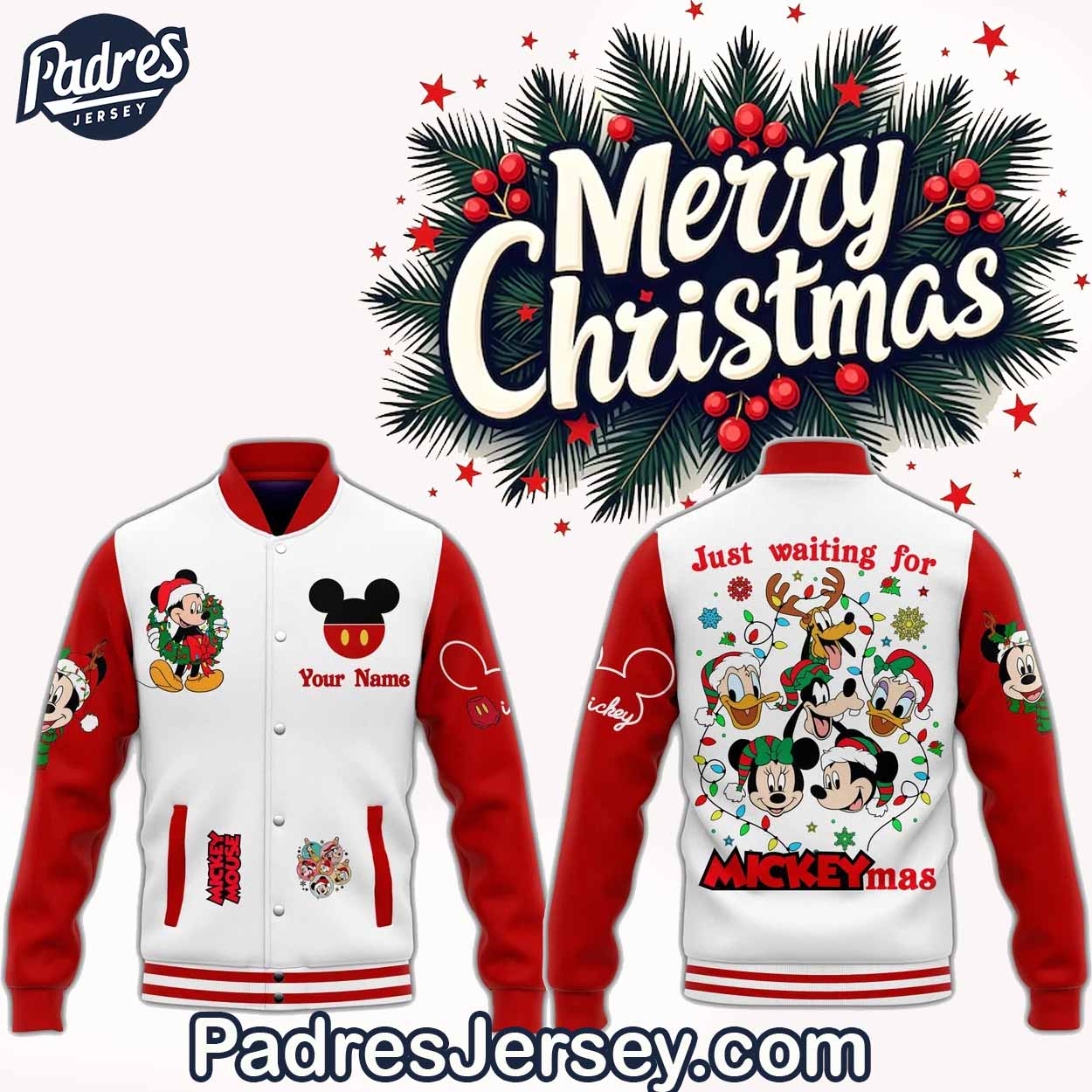 Mickey Mouse Cartoon Style Baseball Jacket For Fans